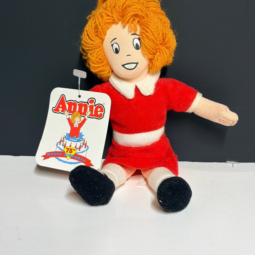 Little Orphan Annie‎ 75th Anniversary Plush Doll 1999 Tribune Media Red Dress 8"